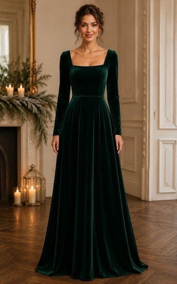 green velvet square neck dress Green Tie Back Square Neck Velvet Babydoll Dress Probably Preppy