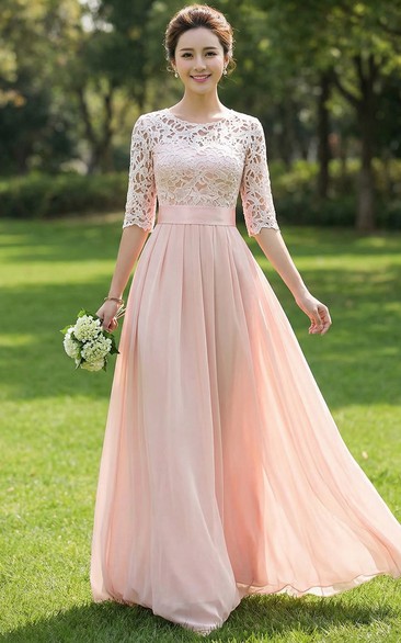 open lace back dress Allure 19-250 Modest Prom Dress