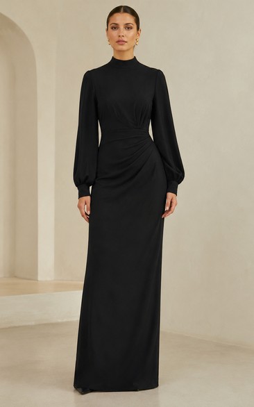 modest black evening dresses Modest Formal Satin Dress G531 Black