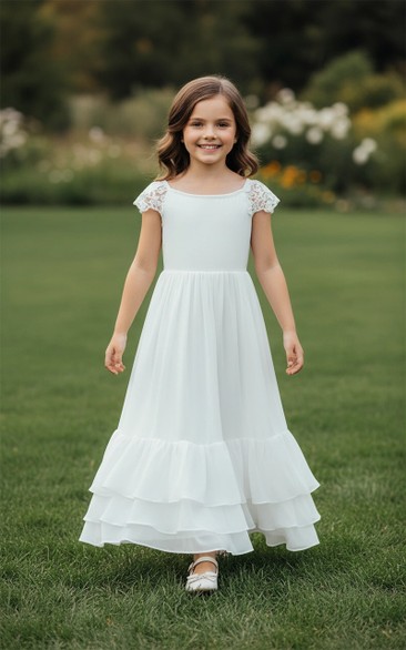 chiffon communion dresses Amazon.com: PLwedding Flower Girl Dress A-Line Chiffon Dress for Girls Birthday Wedding Party Communion Dresses White Size 2: Clothing, Shoes & Jewelry