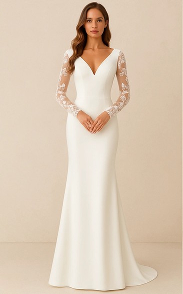 V-neck Stretch Satin Dress with Pleated Lavender