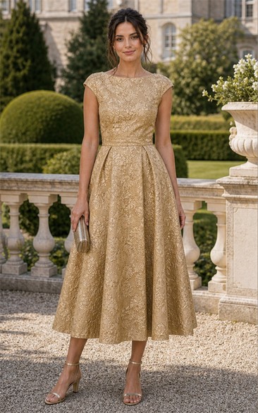 champagne jacquard dress Aurelune Gown