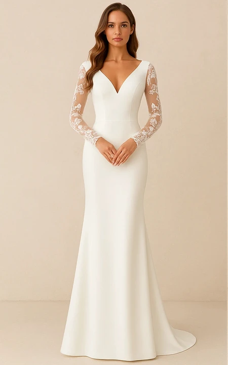 V-neck Stretch Satin Dress with Pleated Jade